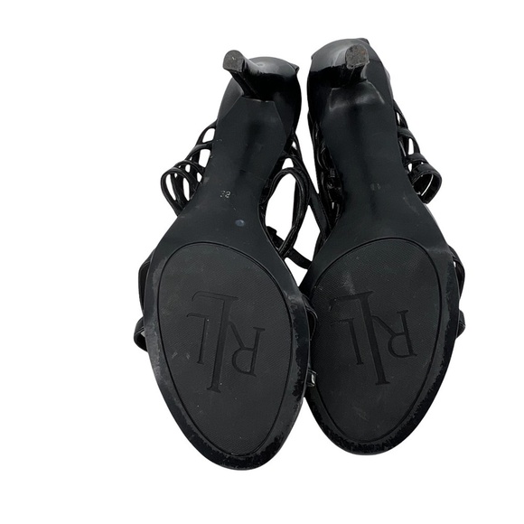 Lauren Ralph Lauren Black Patent Ankle Strap Heels Size 8 Women’s - Picture 8 of 8
